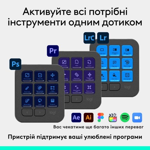 Консоль Logitech MX Creative Console (920-012931) Graphite купить в Украине: Киев, Днепр, Харьков, Одесса  | Низкая цена, отзывы, характеристики от TELEMART фото