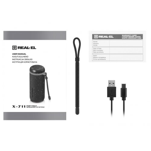 Портативная акустика REAL-EL X-711 (EL121600026) Black купить в Украине: Киев, Днепр, Харьков, Одесса  | Низкая цена, отзывы, характеристики от TELEMART фото