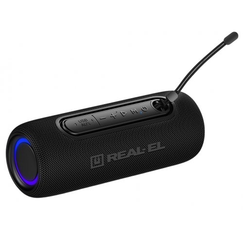Портативная акустика REAL-EL X-715 (EL121600027) Black купить в Украине: Киев, Днепр, Харьков, Одесса  | Низкая цена, отзывы, характеристики от TELEMART фото