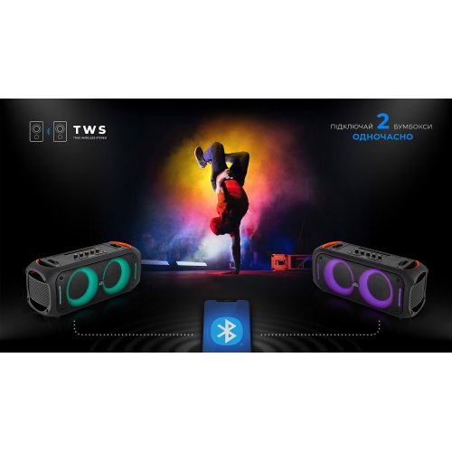 Портативная акустика REAL-EL X-795 (EL121600022) Black купить в Украине: Киев, Днепр, Харьков, Одесса  | Низкая цена, отзывы, характеристики от TELEMART фото