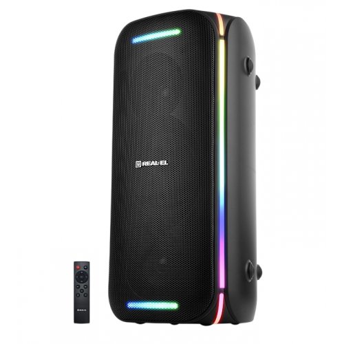 Портативная акустика REAL-EL X-775 (EL121600032) Black купить в Украине: Киев, Днепр, Харьков, Одесса  | Низкая цена, отзывы, характеристики от TELEMART фото