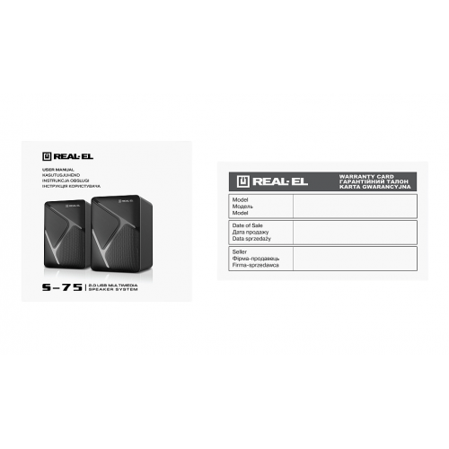 Акустическая система REAL-EL S-75 (EL121100015) Black купить в Украине: Киев, Днепр, Харьков, Одесса  | Низкая цена, отзывы, характеристики от TELEMART фото