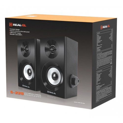 Акустична система REAL-EL S-228 (EL121200014) Black купити в Україні: Київ, Львів, Хмельницький, Тернопіль, Івано-Франківськ | Низька ціна, відгуки, характеристики від TELEMART фото