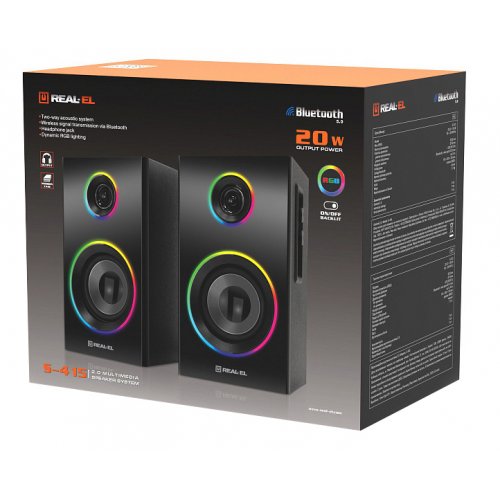 Акустическая система REAL-EL S-415 (EL121200017) Black купить в Украине: Киев, Днепр, Харьков, Одесса  | Низкая цена, отзывы, характеристики от TELEMART фото