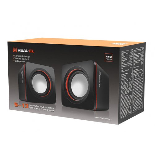 Акустическая система REAL-EL S-13 (EL121100021) Black купить в Украине: Киев, Днепр, Харьков, Одесса  | Низкая цена, отзывы, характеристики от TELEMART фото