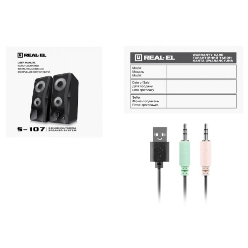 Акустическая система REAL-EL S-107 (EL121100017) Black купить в Украине: Киев, Днепр, Харьков, Одесса  | Низкая цена, отзывы, характеристики от TELEMART фото