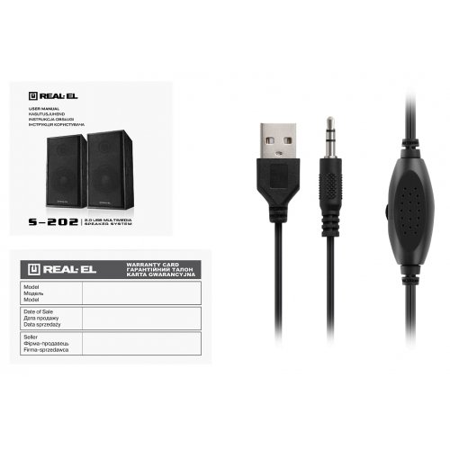 Акустическая система REAL-EL S-202 (EL121200019) Black купить в Украине: Киев, Днепр, Харьков, Одесса  | Низкая цена, отзывы, характеристики от TELEMART фото