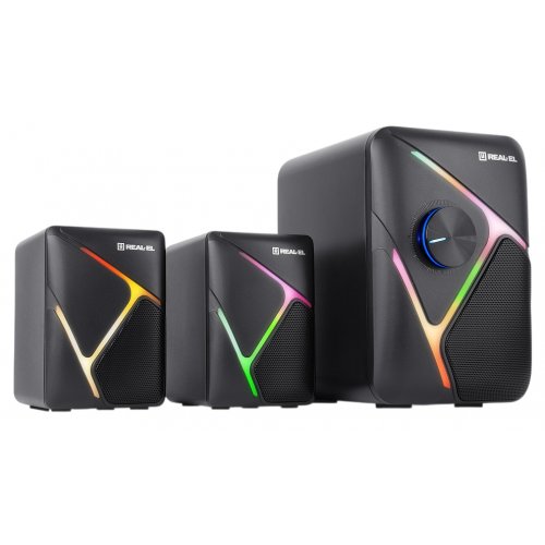 Акустическая система REAL-EL M-320 (EL121300014) Black купить в Украине: Киев, Днепр, Харьков, Одесса  | Низкая цена, отзывы, характеристики от TELEMART фото