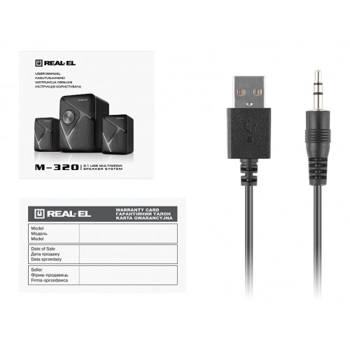 Акустическая система REAL-EL M-320 (EL121300014) Black купить в Украине: Киев, Днепр, Харьков, Одесса  | Низкая цена, отзывы, характеристики от TELEMART фото