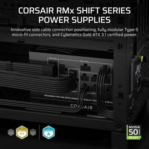 Блок живлення Corsair RM1000x Shift ATX 3.1 1000W (CP-9020300-EU) купити в Україні: Київ, Львів, Хмельницький, Тернопіль, Івано-Франківськ | Перевірка сумісності, низька ціна, відгуки, характеристики від TELEMART фото