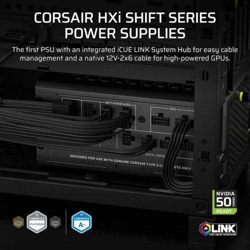Блок живлення Corsair HX1000i Shift ATX 3.1 1000W (CP-9020265-EU) купити в Україні: Київ, Львів, Хмельницький, Тернопіль, Івано-Франківськ | Перевірка сумісності, низька ціна, відгуки, характеристики від TELEMART фото