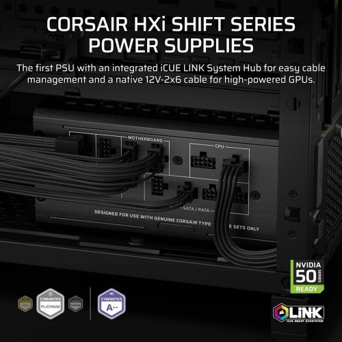 Блок живлення Corsair HX1200i Shift ATX 3.1 1200W (CP-9020267-EU) купити в Україні: Київ, Львів, Хмельницький, Тернопіль, Івано-Франківськ | Перевірка сумісності, низька ціна, відгуки, характеристики від TELEMART фото