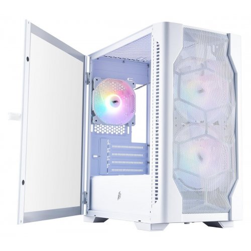 Корпус 1stPlayer D4-M-WH-2F1P-W-1F1-W без БЖ White купити в Україні: Київ, Львів, Хмельницький, Тернопіль, Івано-Франківськ | Перевірка сумісності, низька ціна, відгуки, характеристики від TELEMART фото