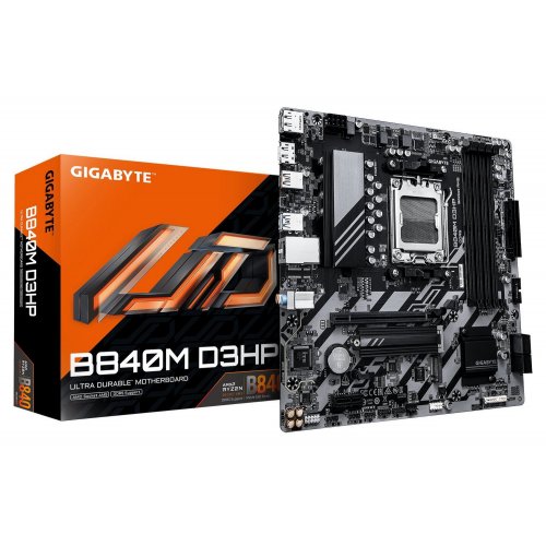 Материнская плата Gigabyte B840M D3HP (sAM5, AMD B840) купить в Украине: Киев, Днепр, Харьков, Одесса  | Проверка совместимости, низкая цена, отзывы, характеристики от TELEMART фото