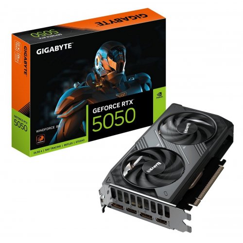 Відеокарта Gigabyte GeForce RTX 5050 WINDFORCE 8192MB (GV-N5050WF2-8GD) купити в Україні: Київ, Львів, Хмельницький, Тернопіль, Івано-Франківськ | Перевірка сумісності, низька ціна, відгуки, характеристики від TELEMART фото