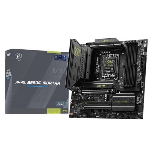 Материнская плата MSI MAG B860M MORTAR (s1851, Intel B860) купить в Украине: Киев, Днепр, Харьков, Одесса  | Проверка совместимости, низкая цена, отзывы, характеристики от TELEMART фото