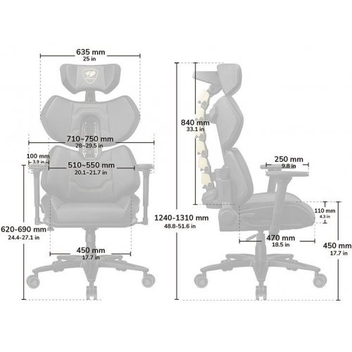 Ігрове крісло Cougar Terminator Elite Gold купити в Україні: Київ, Львів, Хмельницький, Тернопіль, Івано-Франківськ | Низька ціна, відгуки, характеристики від TELEMART фото
