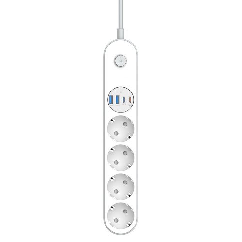Photo ColorWay 2 m 4 sockets + 2 x USB + 2 x USB Type-C (CW-CHE44PDW) White