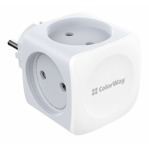 Электрический разветвитель ColorWay 4 розетки (CW-CHE4W) White купить в Украине: Киев, Днепр, Харьков, Одесса  | Низкая цена, отзывы, характеристики от TELEMART фото