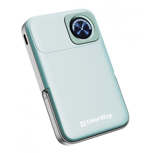Powerbank ColorWay 10000mAh 22.5W MagSafe & Watch Wireless (CW-PB100LPA2MT-WPDD) Aquamarine купити в Україні: Київ, Львів, Хмельницький, Тернопіль, Івано-Франківськ | Низька ціна, відгуки, характеристики від TELEMART фото