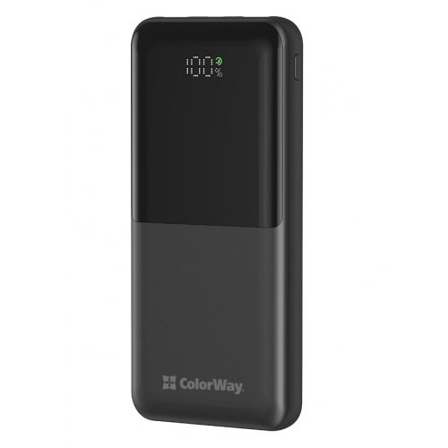 Powerbank ColorWay 10000mAh 22.5W LCD (CW-PB100LPB3BK-PDD) Black купити в Україні: Київ, Львів, Хмельницький, Тернопіль, Івано-Франківськ | Низька ціна, відгуки, характеристики від TELEMART фото