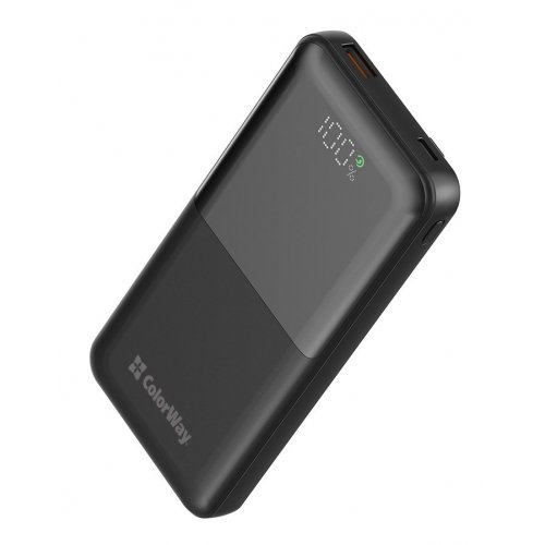 Powerbank ColorWay 10000mAh 22.5W LCD (CW-PB100LPB3BK-PDD) Black купити в Україні: Київ, Львів, Хмельницький, Тернопіль, Івано-Франківськ | Низька ціна, відгуки, характеристики від TELEMART фото