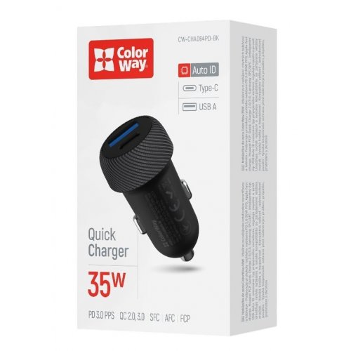 Photo ColorWay USB + USB Type-C 35W (CW-CHA064PD-BK) Black