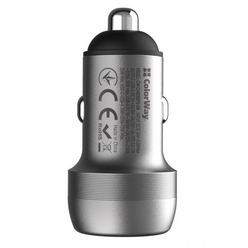 Photo ColorWay USB + USB Type-C 70W (CW-CHA066PD-GR) Grey