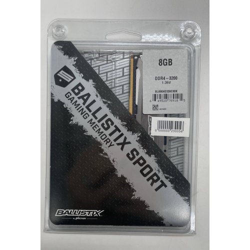Озп Crucial DDR4 8GB 3200Mhz Ballistix Sport LT Gray (BLS8G4D32AESBK) (Відновлено продавцем, 853431) купити в Україні: Київ, Львів, Хмельницький, Тернопіль, Івано-Франківськ | Перевірка сумісності, низька ціна, відгуки, характеристики від TELEMART фото