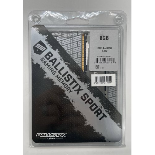 Озп Crucial DDR4 8GB 3200Mhz Ballistix Sport LT Gray (BLS8G4D32AESBK) (Відновлено продавцем, 853432) купити в Україні: Київ, Львів, Хмельницький, Тернопіль, Івано-Франківськ | Перевірка сумісності, низька ціна, відгуки, характеристики від TELEMART фото