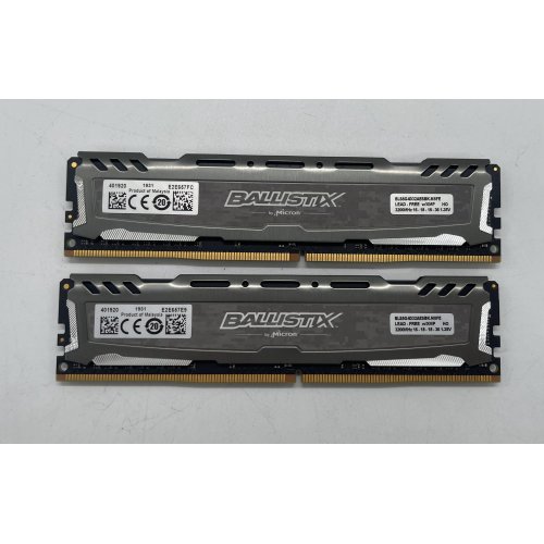 Озу Crucial DDR4 16GB (2x8GB) 3200Mhz Ballistix Sport LT Gray (BLS2K8G4D32AESBK) (Восстановлено продавцом, 853466) купить в Украине: Киев, Днепр, Харьков, Одесса  | Проверка совместимости, низкая цена, отзывы, характеристики от TELEMART фото
