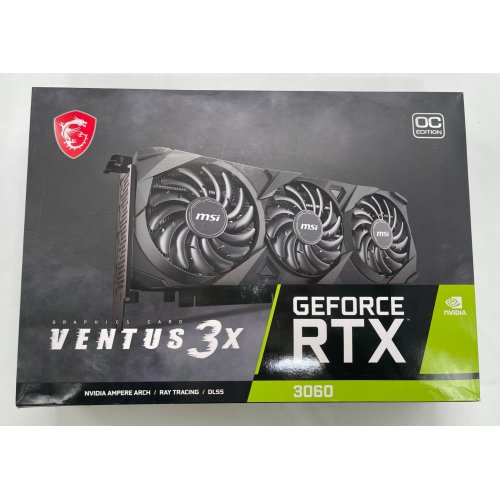 Видеокарта MSI GeForce RTX 3060 VENTUS 3X OC 12288MB (RTX 3060 VENTUS 3X 12G OC) (Восстановлено продавцом, 853533) купить в Украине: Киев, Днепр, Харьков, Одесса  | Проверка совместимости, низкая цена, отзывы, характеристики от TELEMART фото