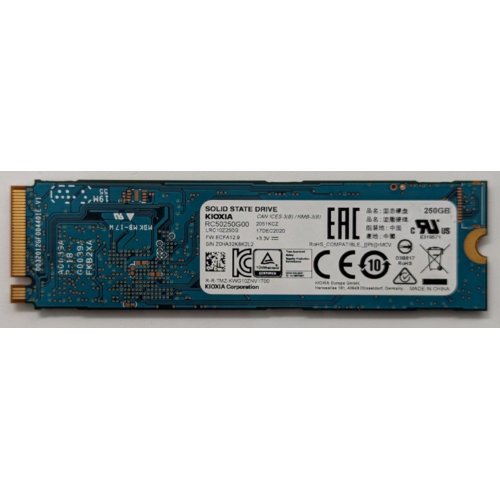 Ssd-диск Toshiba (KIOXIA) EXCERIA TLC 250GB M.2 (2280 PCI-E) NVMe 1.3c (LRC10Z250GG8) (Відновлено продавцем, 853647) купити в Україні: Київ, Львів, Хмельницький, Тернопіль, Івано-Франківськ | Перевірка сумісності, низька ціна, відгуки, характеристики від TELEMART фото
