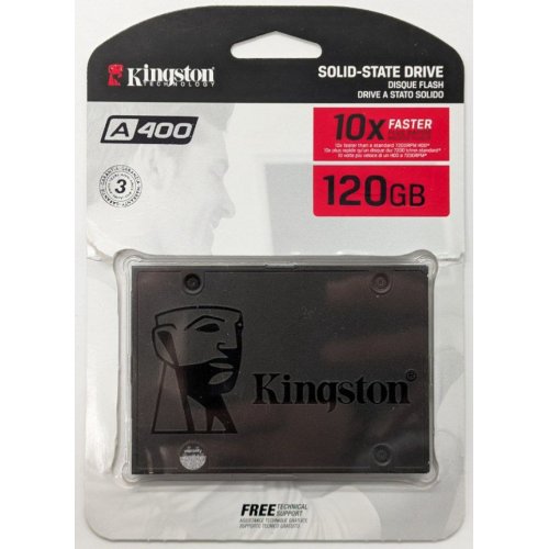 Ssd-диск Kingston SSDNow A400 TLC 120GB 2.5'' (SA400S37/120G) (Відновлено продавцем, 853651) купити в Україні: Київ, Львів, Хмельницький, Тернопіль, Івано-Франківськ | Перевірка сумісності, низька ціна, відгуки, характеристики від TELEMART фото