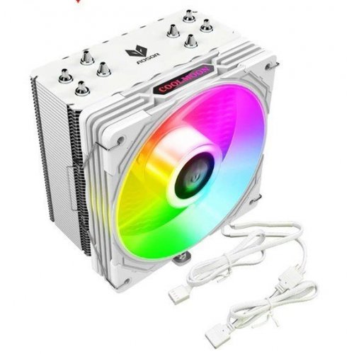Кулер Coolmoon AS400 ARGB White (Відновлено продавцем, 853668) купити в Україні: Київ, Львів, Хмельницький, Тернопіль, Івано-Франківськ | Перевірка сумісності, низька ціна, відгуки, характеристики від TELEMART фото