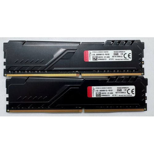 Озп HyperX DDR4 16GB (2x8GB) 3200Mhz Fury Black (HX432C16FB3K2/16) (Відновлено продавцем, 853952) купити в Україні: Київ, Львів, Хмельницький, Тернопіль, Івано-Франківськ | Перевірка сумісності, низька ціна, відгуки, характеристики від TELEMART фото