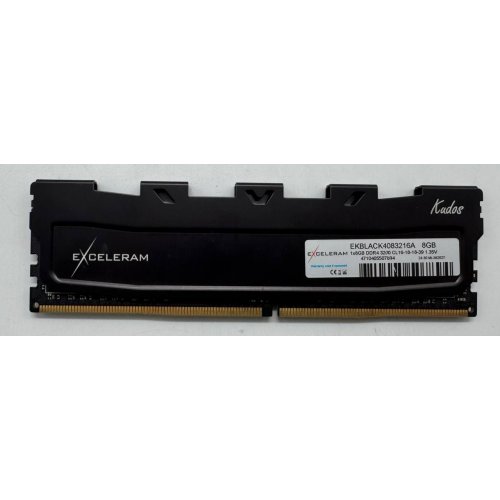 Озу Exceleram DDR4 8GB 3200Mhz Kudos Black (EKBLACK4083216A) (Восстановлено продавцом, 853958) купить в Украине: Киев, Днепр, Харьков, Одесса  | Проверка совместимости, низкая цена, отзывы, характеристики от TELEMART фото