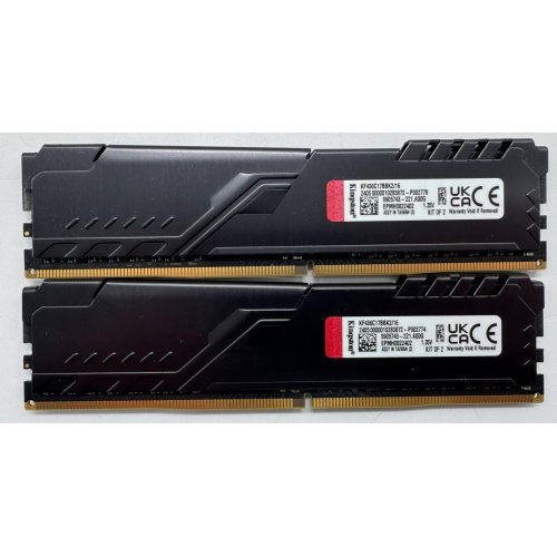 Озп Kingston DDR4 16GB (2x8GB) 3600Mhz FURY Beast Black (KF436C17BBK2/16) (Відновлено продавцем, 853967) купити в Україні: Київ, Львів, Хмельницький, Тернопіль, Івано-Франківськ | Перевірка сумісності, низька ціна, відгуки, характеристики від TELEMART фото
