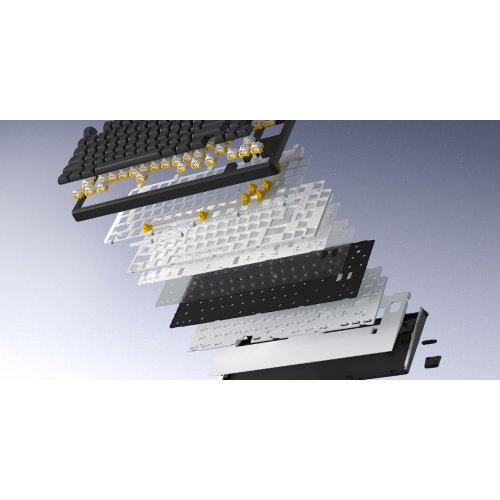 Клавіатура HATOR Skyfall 65 Pro Aurum Vanila Silent Wireless (HTK4160) Grey/Black купити в Україні: Київ, Львів, Хмельницький, Тернопіль, Івано-Франківськ | Низька ціна, відгуки, характеристики від TELEMART фото