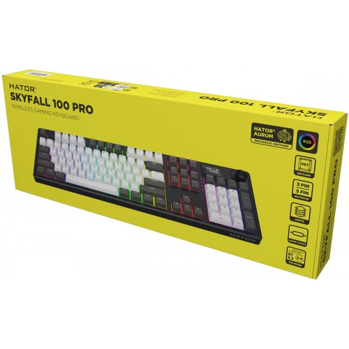 Клавіатура HATOR Skyfall 100 Pro Aurum Vanila Silent Wireless (HTK4100) Grey/Black купити в Україні: Київ, Львів, Хмельницький, Тернопіль, Івано-Франківськ | Низька ціна, відгуки, характеристики від TELEMART фото