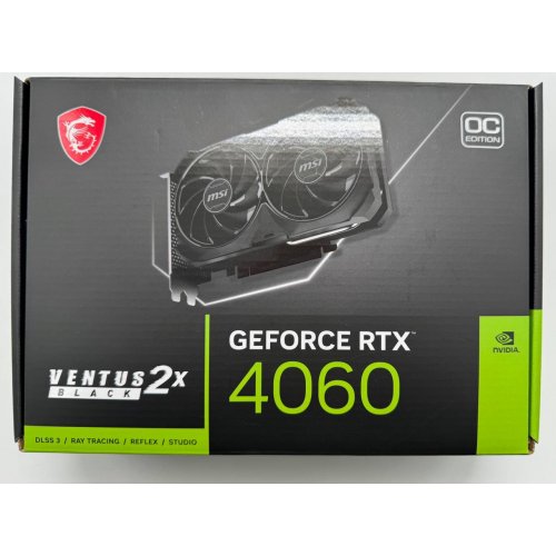 Видеокарта MSI GeForce RTX 4060 VENTUS 2X BLACK OC 8192MB (RTX 4060 VENTUS 2X BLACK 8G OC) (Восстановлено продавцом, 854051) купить в Украине: Киев, Днепр, Харьков, Одесса  | Проверка совместимости, низкая цена, отзывы, характеристики от TELEMART фото