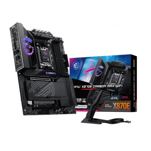 Материнская плата MSI MPG X870E CARBON MAX WIFI (sAM5, AMD X870E) купить в Украине: Киев, Днепр, Харьков, Одесса  | Проверка совместимости, низкая цена, отзывы, характеристики от TELEMART фото