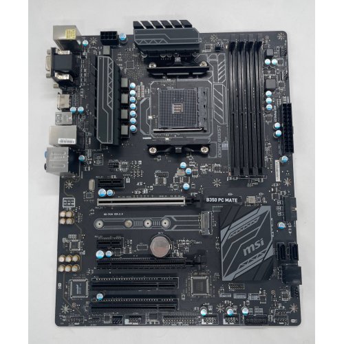 Материнська плата MSI B350 PC MATE (sAM4, AMD B350) (Відновлено продавцем, 854181) купити в Україні: Київ, Львів, Хмельницький, Тернопіль, Івано-Франківськ | Перевірка сумісності, низька ціна, відгуки, характеристики від TELEMART фото