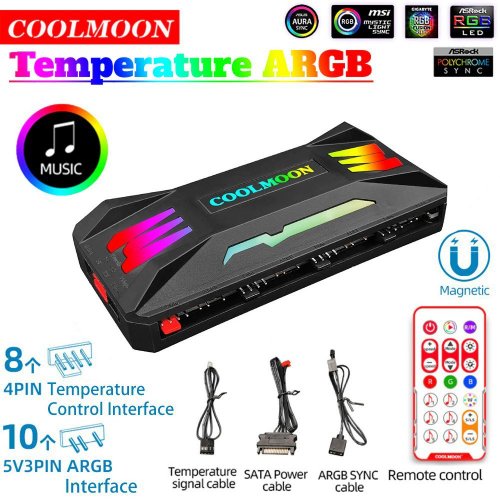 Уценка контроллер Coolmoon PWM ARGB music controller (CM-PA2-B) (Вскрытая упаковка, 854184) купить в Украине: Киев, Днепр, Харьков, Одесса  | Низкая цена, отзывы, характеристики от TELEMART фото