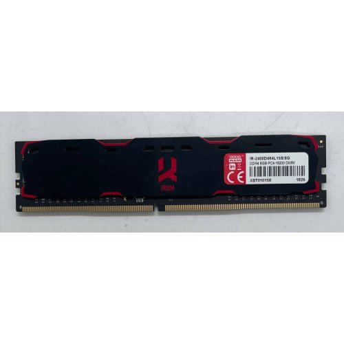 Озп GoodRAM DDR4 8GB 2400Mhz IRDM Black (IR-2400D464L15S/8G) (Відновлено продавцем, 854218) купити в Україні: Київ, Львів, Хмельницький, Тернопіль, Івано-Франківськ | Перевірка сумісності, низька ціна, відгуки, характеристики від TELEMART фото