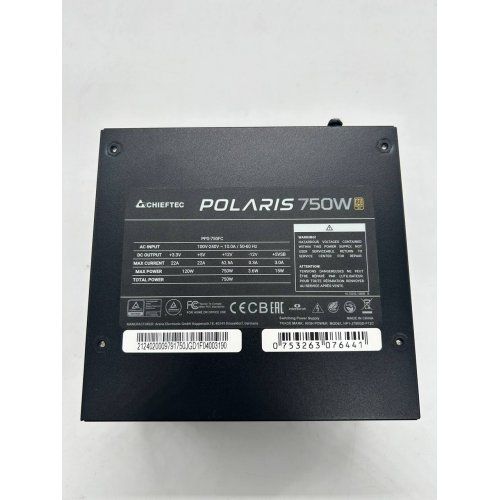 Блок питания CHIEFTEC Polaris 750W (PPS-750FC) (Восстановлено продавцом, 854245) купить в Украине: Киев, Днепр, Харьков, Одесса  | Проверка совместимости, низкая цена, отзывы, характеристики от TELEMART фото