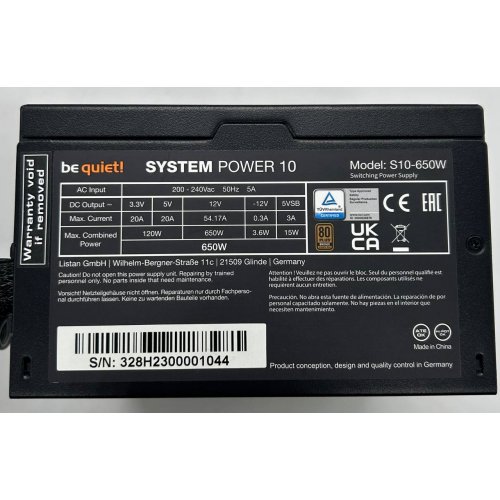Блок питания Be Quiet! System Power 10 650W (BN328) (Восстановлено продавцом, 854274) купить в Украине: Киев, Днепр, Харьков, Одесса  | Проверка совместимости, низкая цена, отзывы, характеристики от TELEMART фото