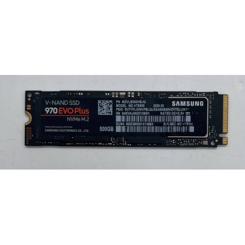 Ssd-диск Samsung 970 EVO Plus V-NAND MLC 500GB M.2 (2280 PCI-E) (MZ-V7S500BW) (Восстановлено продавцом, 854299) купить в Украине: Киев, Днепр, Харьков, Одесса  | Проверка совместимости, низкая цена, отзывы, характеристики от TELEMART фото
