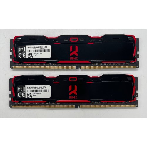 Озп GoodRAM DDR4 32GB (2x16GB) 3000Mhz IRDM X Black (IR-X3000D464L16/32GDC) (Відновлено продавцем, 854315) купити в Україні: Київ, Львів, Хмельницький, Тернопіль, Івано-Франківськ | Перевірка сумісності, низька ціна, відгуки, характеристики від TELEMART фото