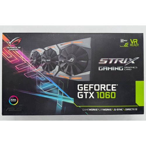 Видеокарта Asus ROG GeForce GTX 1060 STRIX OC 6144MB (STRIX-GTX1060-O6G-GAMING) (Восстановлено продавцом, 854355) купить в Украине: Киев, Днепр, Харьков, Одесса  | Проверка совместимости, низкая цена, отзывы, характеристики от TELEMART фото